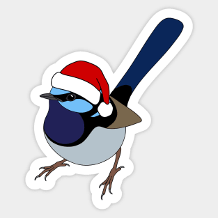 Superb Fairy Wren Christmas Sticker